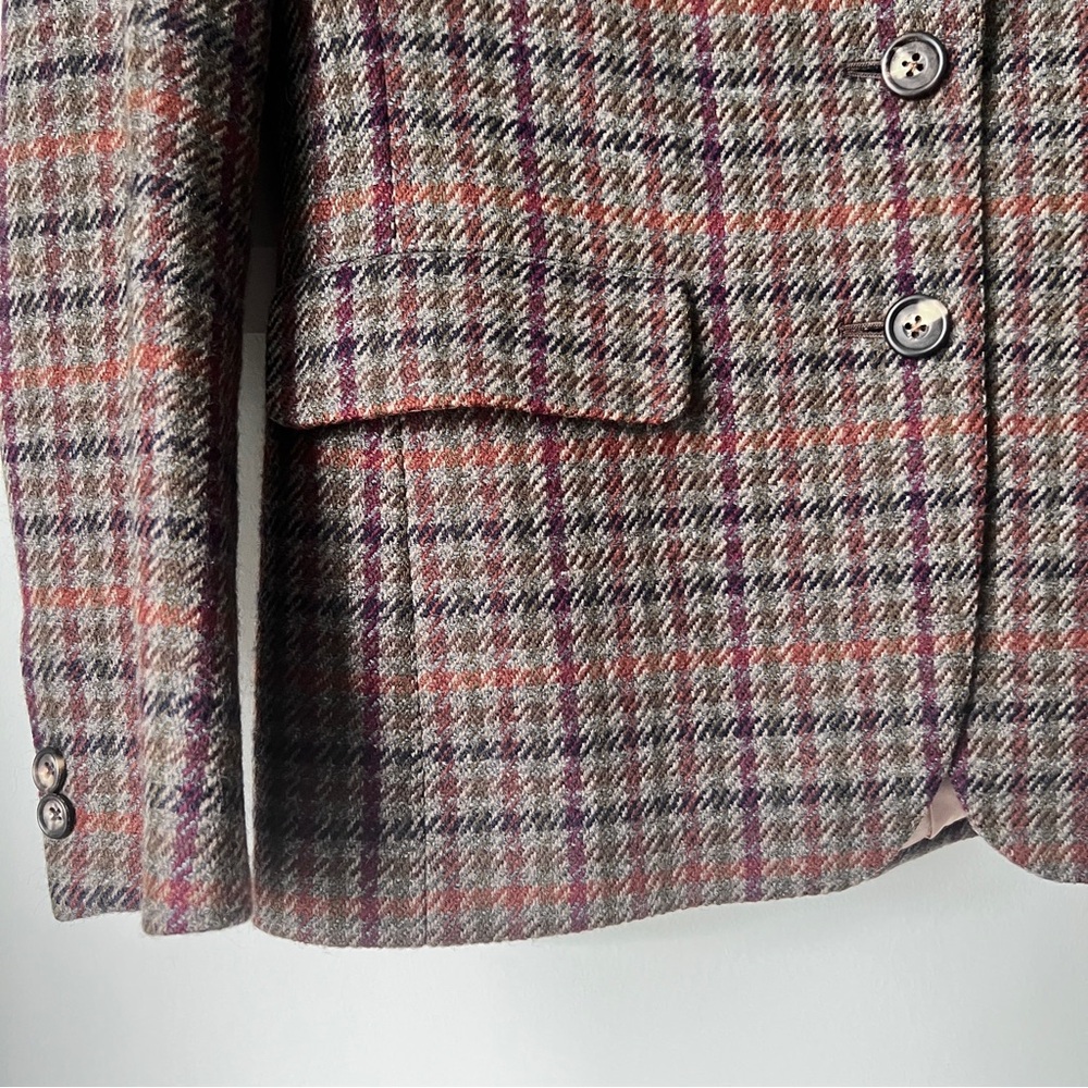 Aquascutum London Vintage Women’s 100% Wool Plaid Blazer, Like New, Size 4 - Picture 6 of 16